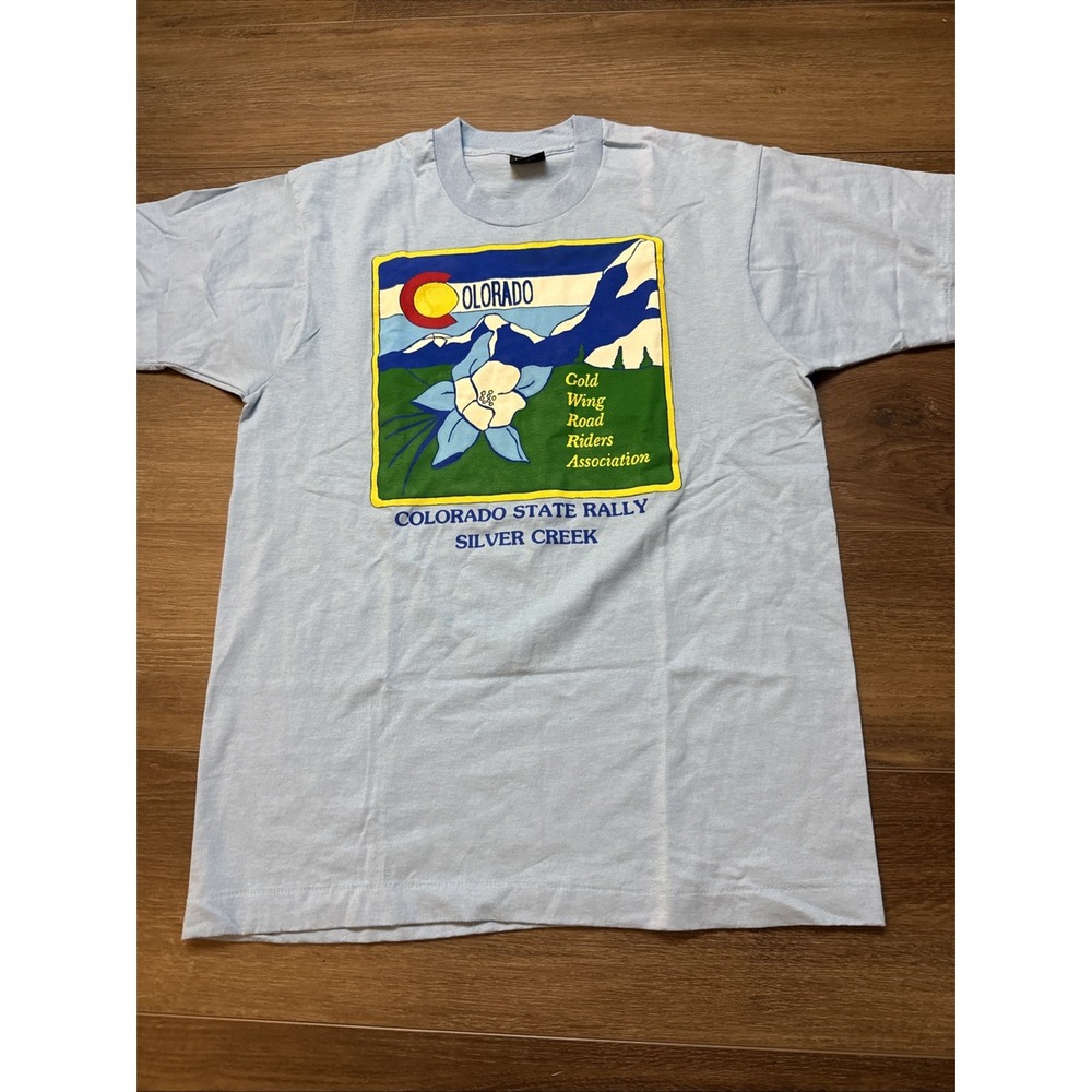 Vintage Screen Stars Colorado Gold Wing Riders Rally 50/50 Large Single Stitch